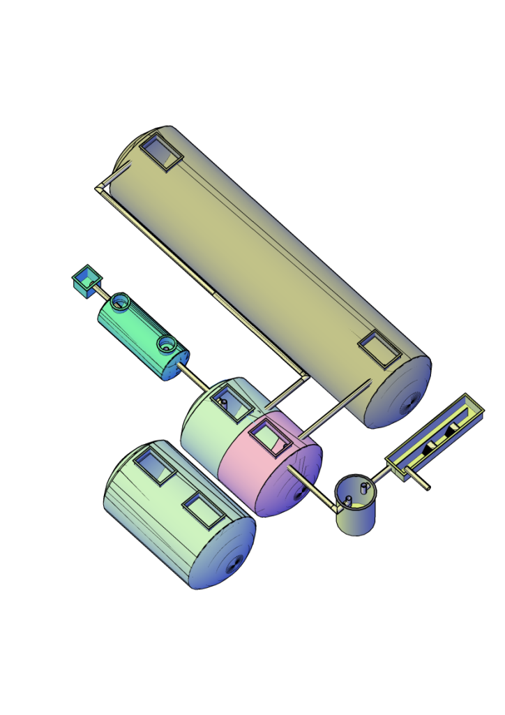 Diseño de planta de tratamiento de aguas residuales construida en fibra de vidrio.