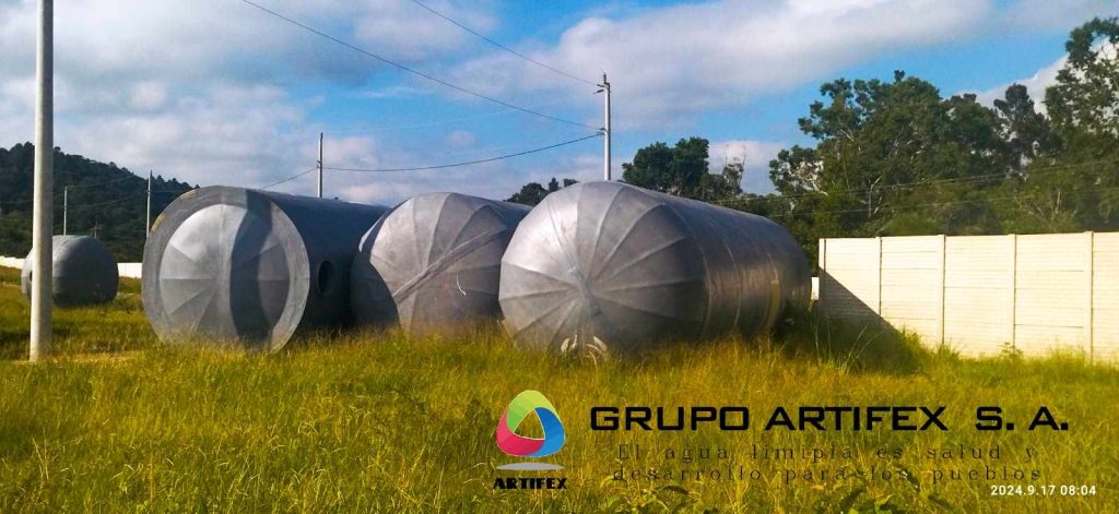 Planta de tratamiento de aguas residuales modular, fabricada en fibra de vidrio. Artifex.